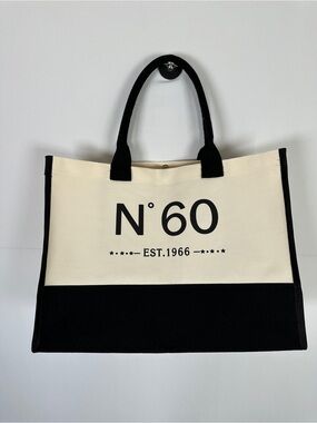 60th Birthday Canvas Tote Bag 1966 Vintage N°60 Graphic Large Structured Shopper